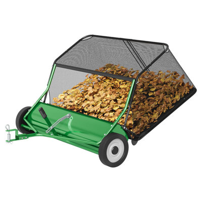 42" Tow-Behind Lawn Sweeper with 21 cu. ft Hopper, Adjustable Height, Heavy-Duty Leaf & Grass Collector for Lawn, Yard, or Farm Use
