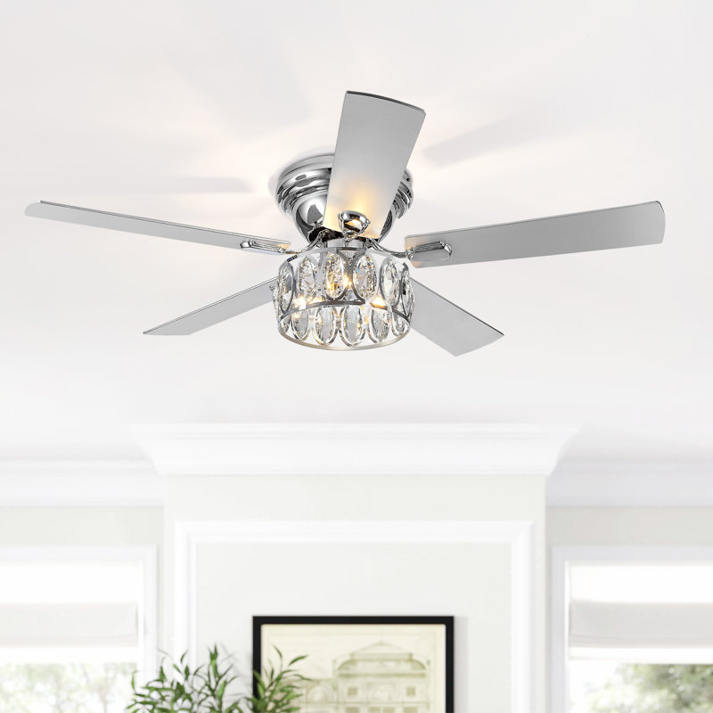 132.08cm Ceiling Fan with Light Kit, Silver