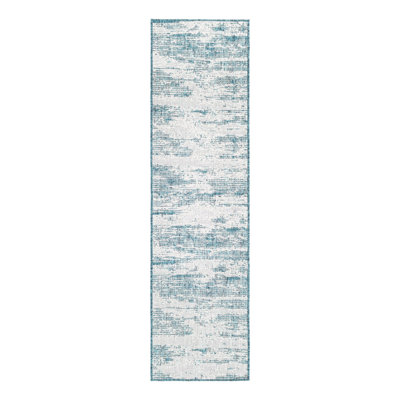 Teal Cartago Indoor/Outdoor Modern Rug