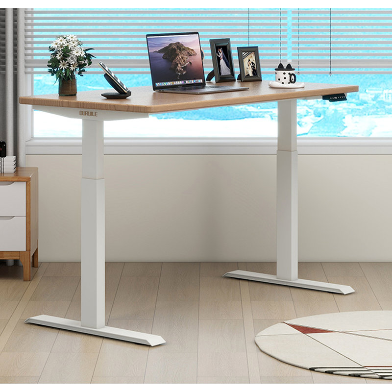 Bureau debout électrique réglable en bois massif, H 28,35 po x l 47,24 po x P 23,62 po