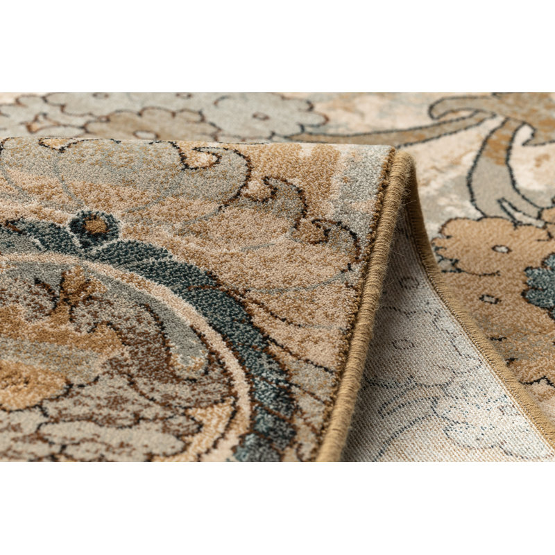 Mae Oriental Wool Area Rug, Beige, Rectangular 170 x 235cm