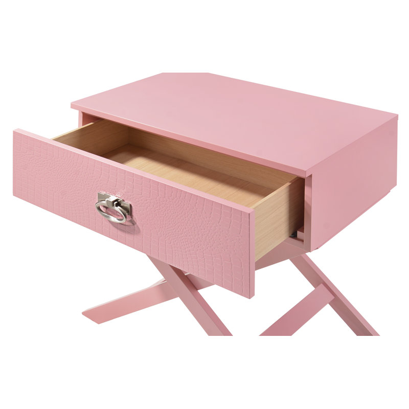 1 - Drawer Nightstand, Pink