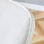 2 chaises de salle à manger en métal blanc et argenté - forme ergonomique, 2 pièces avec pieds d'assise moderne et minimaliste