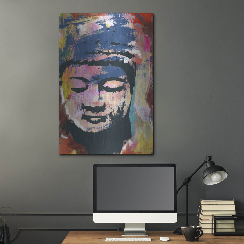 «Painted Buddha» par Linda Woods, H 36 po x l 24 po