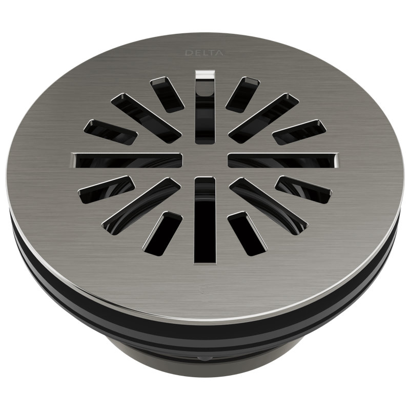 Grid Shower Drain, Black Stainless