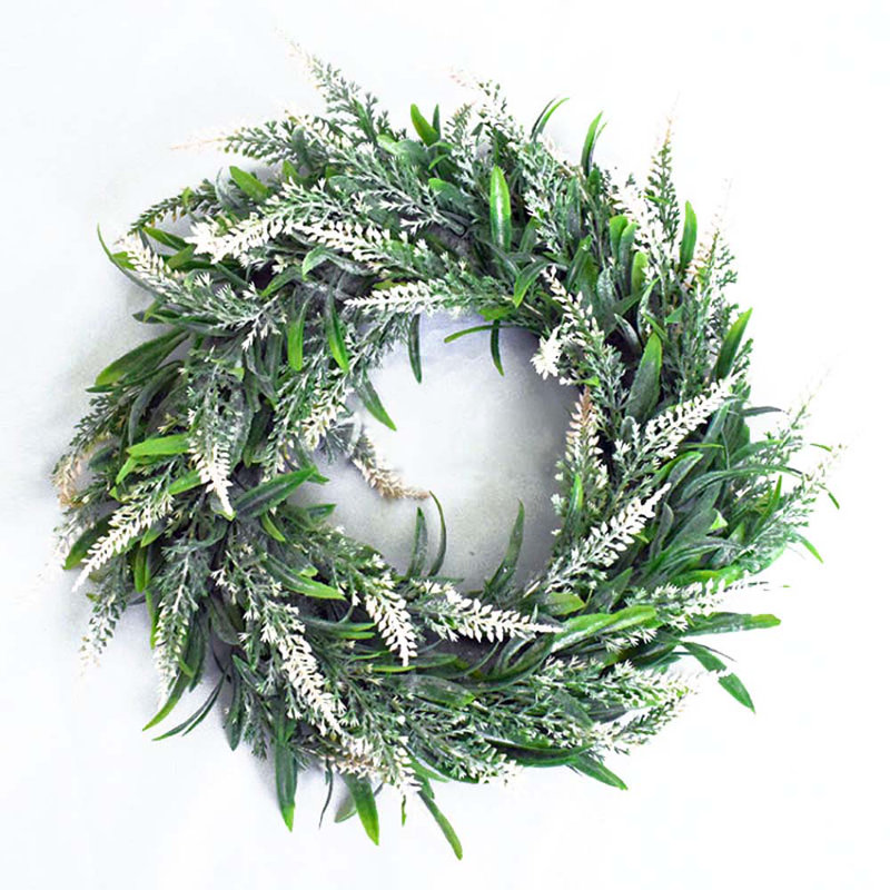 32cm Artificial Lavender Round Door Decoration Wreath