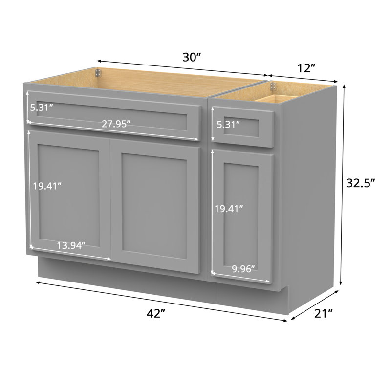 42 base de meuble-lavabo simple seulement, Gris