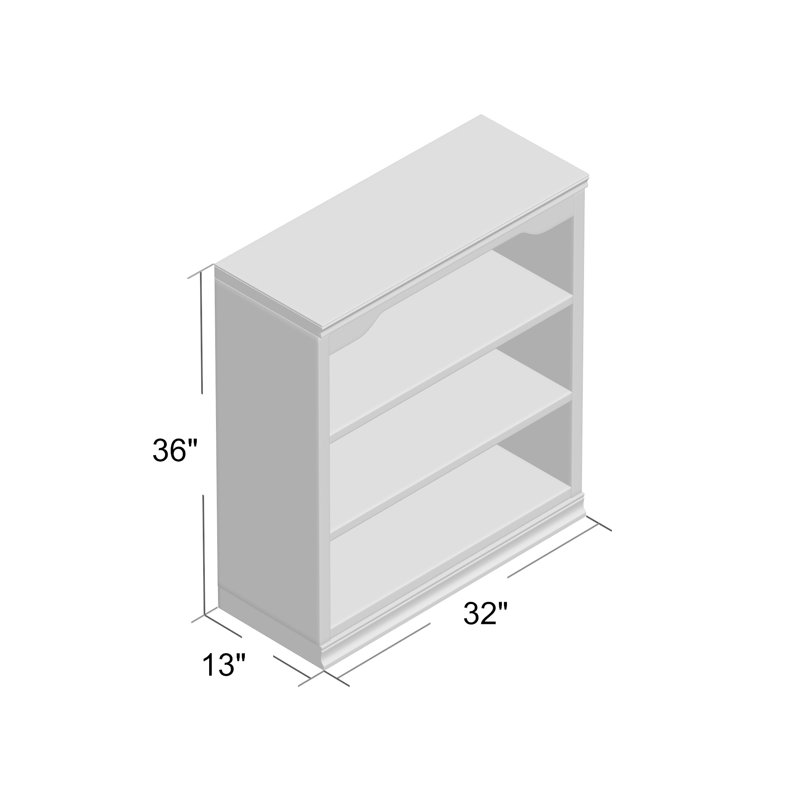 Lapierre Bookcase, Concord Cherry, (2 Shelves) 36" H x 32" W x 13" D