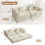Canapé-lit de 78 po convertible, canapé modulaire en velours côtelé avec 2 coussins, canapé à plancher comprimé compact, idéal pour le salon, la chambre à coucher, un appartement, beige.-131141707