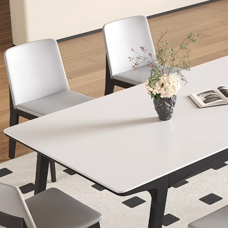 Cream wind rock slab rectangular dining table, 29.52"H x 70.86"L x 35.43"W