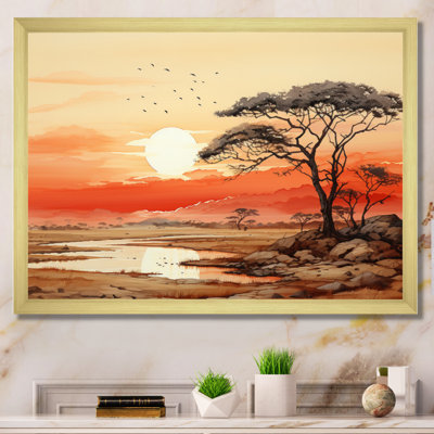 Orange, jaune, paysage africain, impressions sur toile