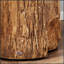 Tabouret rond en souche d'arbre, table d'appoint décorative en bois avec finition en béton et grain de bois pour les intérieurs modernes