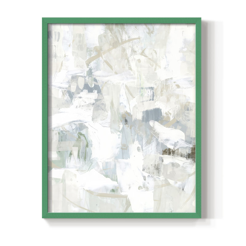 Impasto Poem III, reproduction encadrée - bois massif, H 30 po x l 24 po, Vert