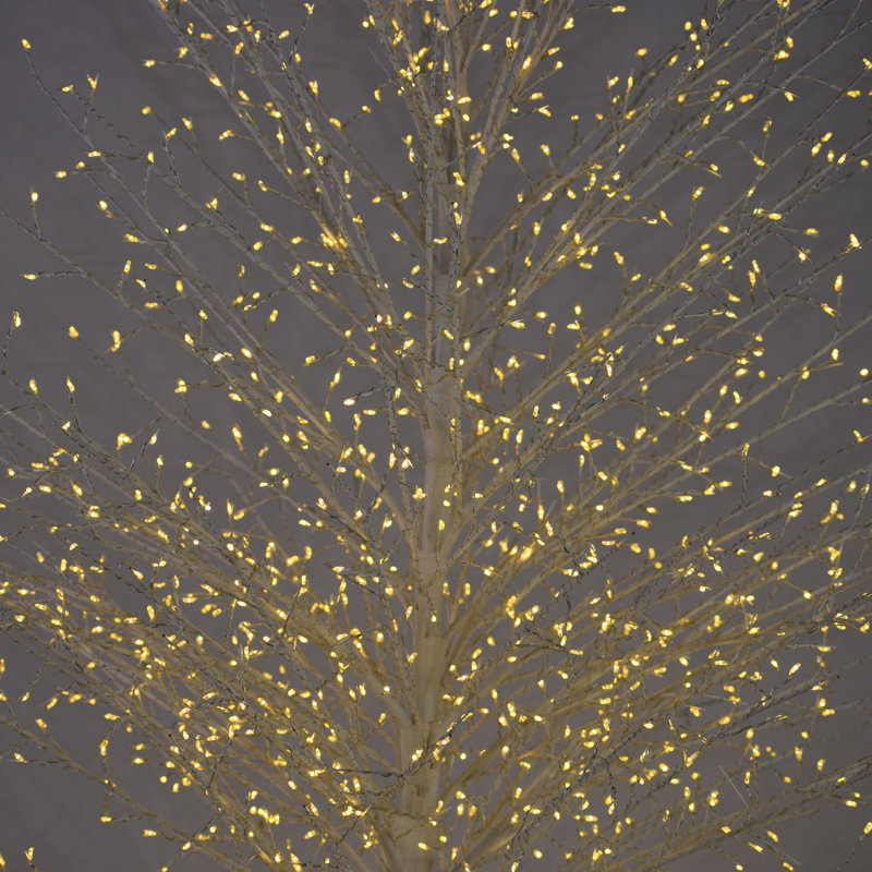 Birch Tree with Warm White LED Lights, 82" H x 19.2" L x 19.2" D, White