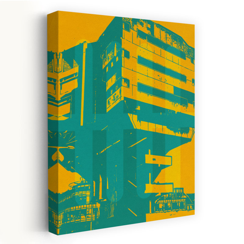 Architecture Vi, paysage urbain abstrait moderne, art numérique, H 24 po x l 16 po
