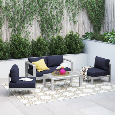 Ensemble de patio extérieur en aluminium 4 pièces Shore Sunbrella