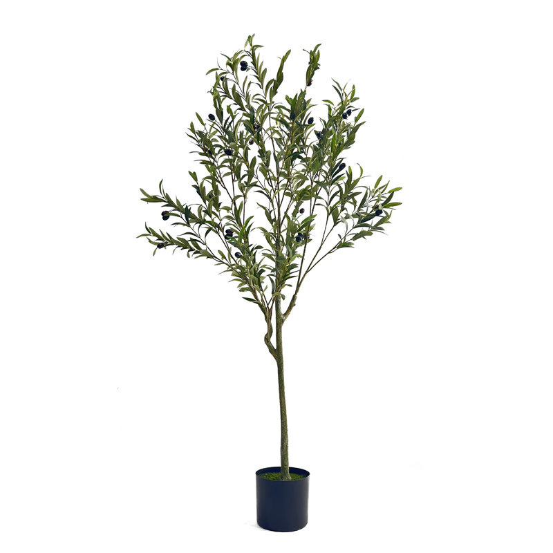 Aarav Faux Olive Tree Tree in Pot, 59" H x 23" W x 23" D