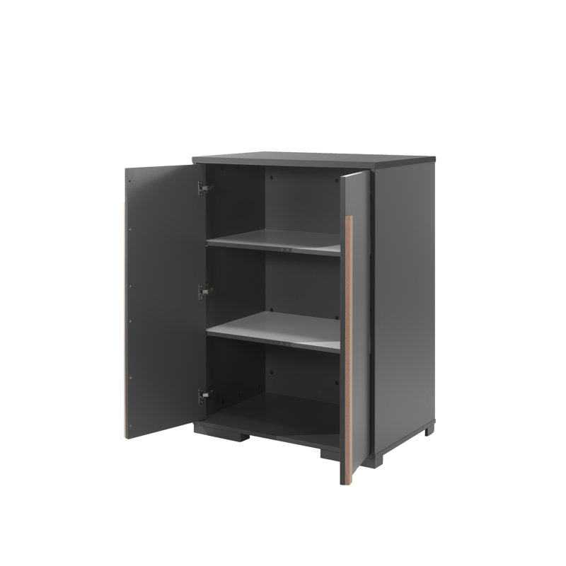 London 2 Door Manufactured Wood Wardrobe, Anthracite