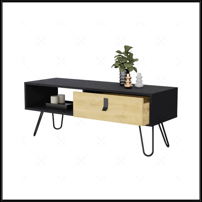 Table basse noire et Macadamia