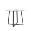 Table de salle à manger ronde en verre pour 2, plateau de table moderne en verre trempé avec 4 chaises rembourrées, table moderne et ensemble de 2 chaises pour la cuisine-280522493-280522435