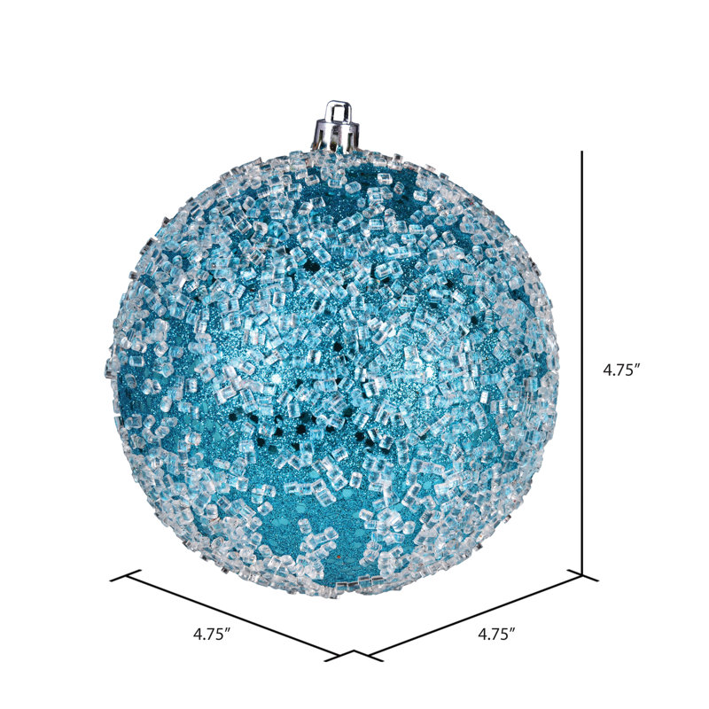 Ornement boule scintillante, H 4,75 po x l 4,75 po x P 4,75 po, Turquoise, 4