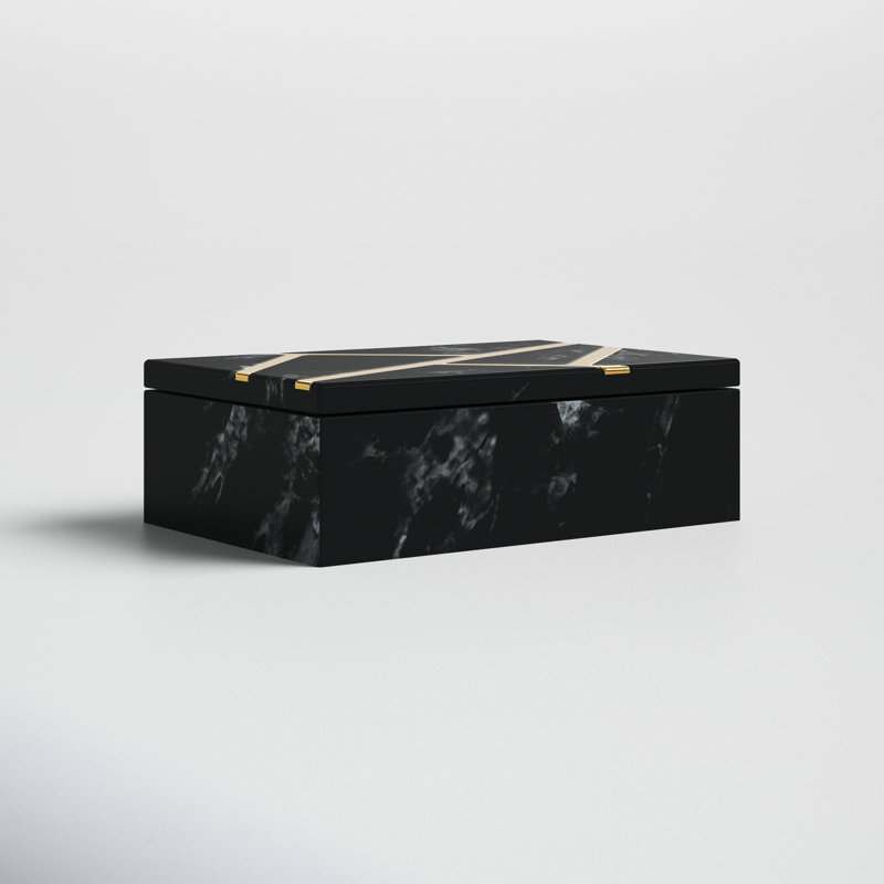 Wylie Marble Memory Box, Black