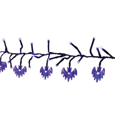  Halloween Purple 120 ct 9 ft. LED Prelit Bat Lights