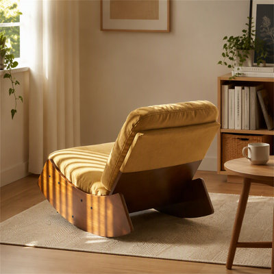 Chaise berçante confortable, fauteuil oscillant rembourré de haute qualité, structure en bois massif, parfaite pour les réglages multiples de la chaise de lecture pour la chambre à coucher et le salon