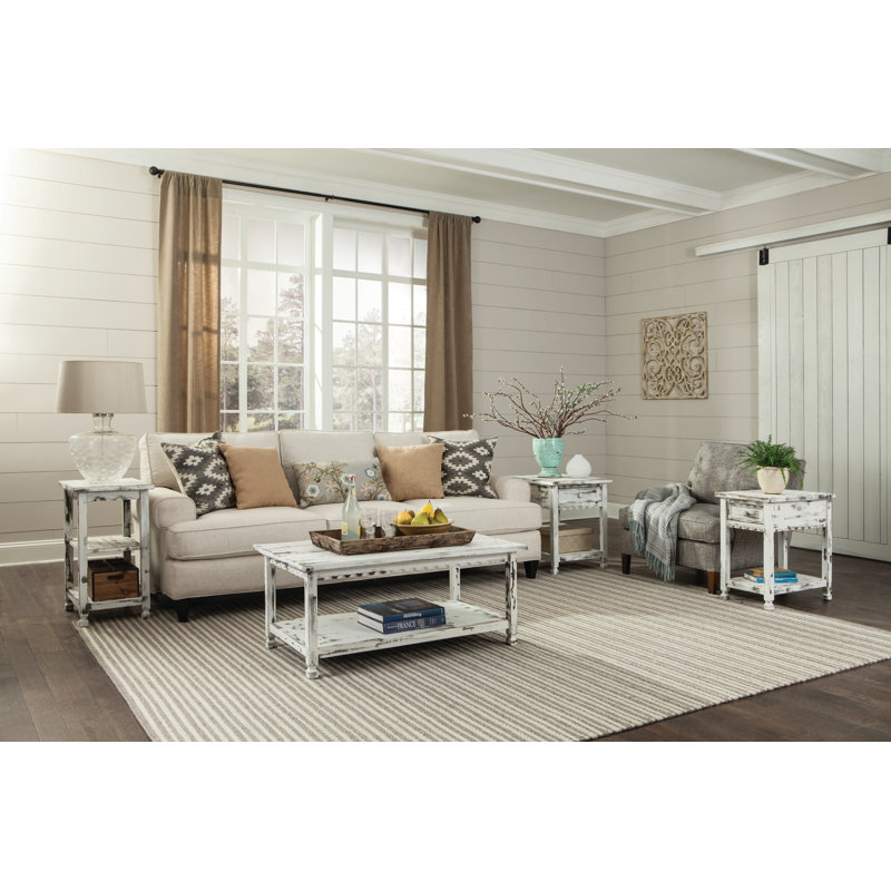 Brigid End Table with Storage, White