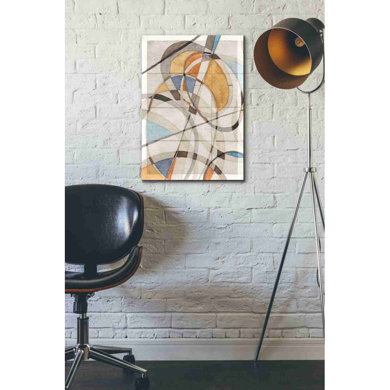 «Ovals & Lines I» par Nikki Galapon, art mural sur toile, H 26 po x l 18 po x P 0,75 po