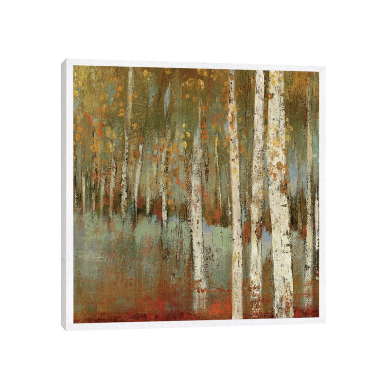 Along The Path I by Allison Pearce - Painting on Canvas, White Framed Canvas, 66.04 cm H x 66.04 cm W