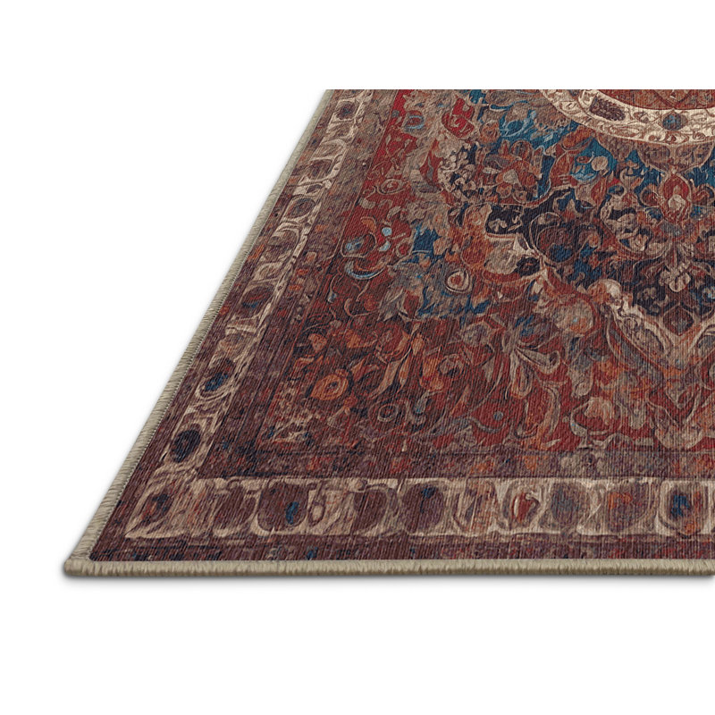Machine Washable Brown Area Rug, Runner 2' x 5'