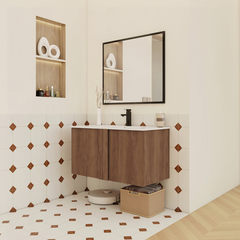 36" Wall-Mounted Bathroom Vanity with Sink Combo, 36"
