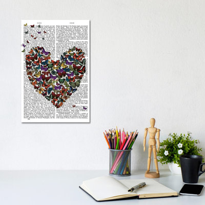 Butterfly Heart by Fab Funky - Wrapped Canvas Print