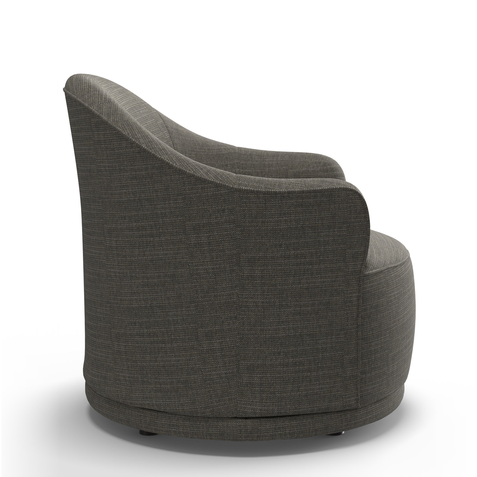 Upholstered Swivel Barrel Chair, Slate Linen Blend