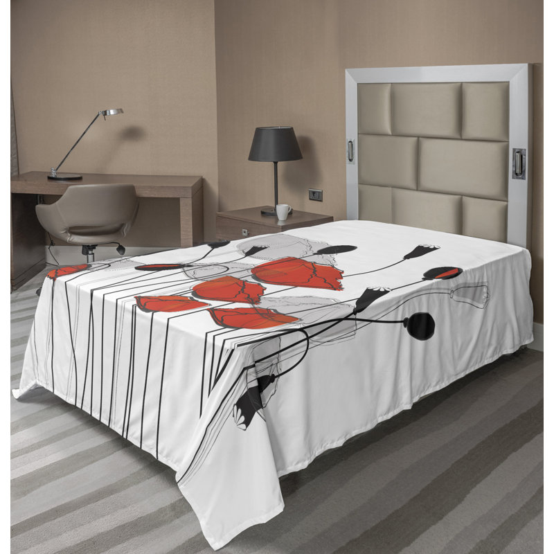 Microfiber No Pattern And Not Solid Color Flat Sheet, Twin XL Flat Sheet