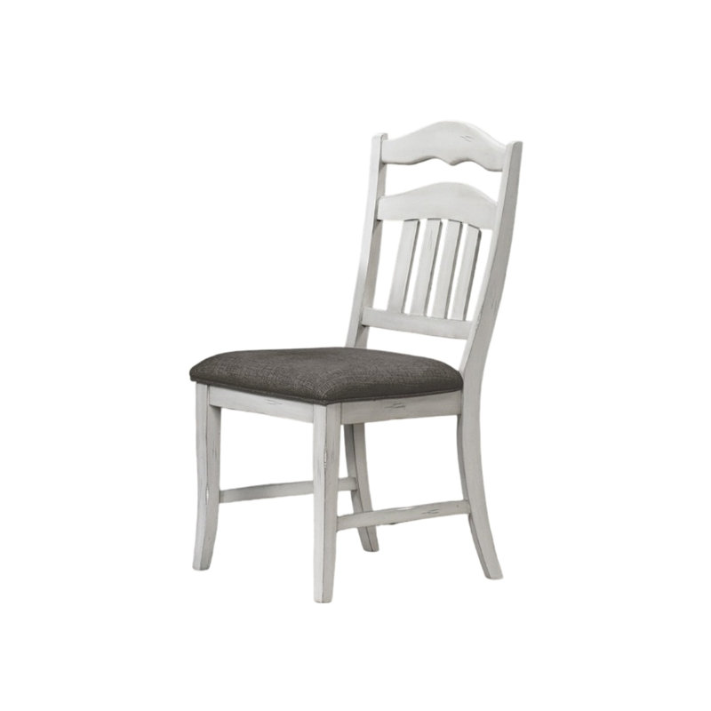 Chaises à dossier blanc antique de style moderne, 2 pièces avec chaises de siège et de dossier, coussin en mousse