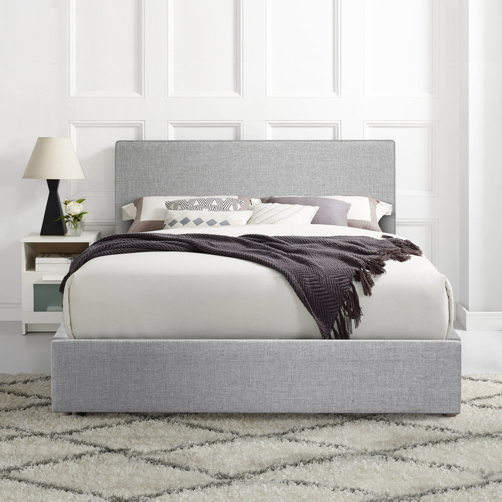 Barclay Linen Upholstered Storage Bed, King