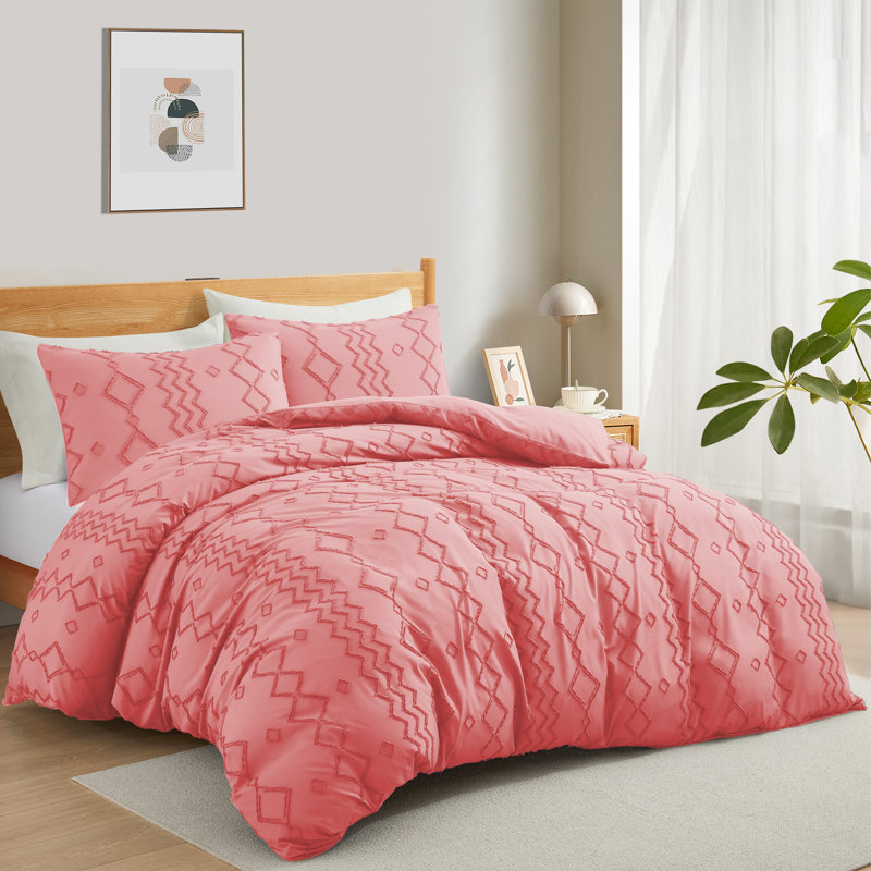 Averyonna Duvet Cover, Twin Duvet Cover + 1 Standard Pillowcase, Diamond Pink