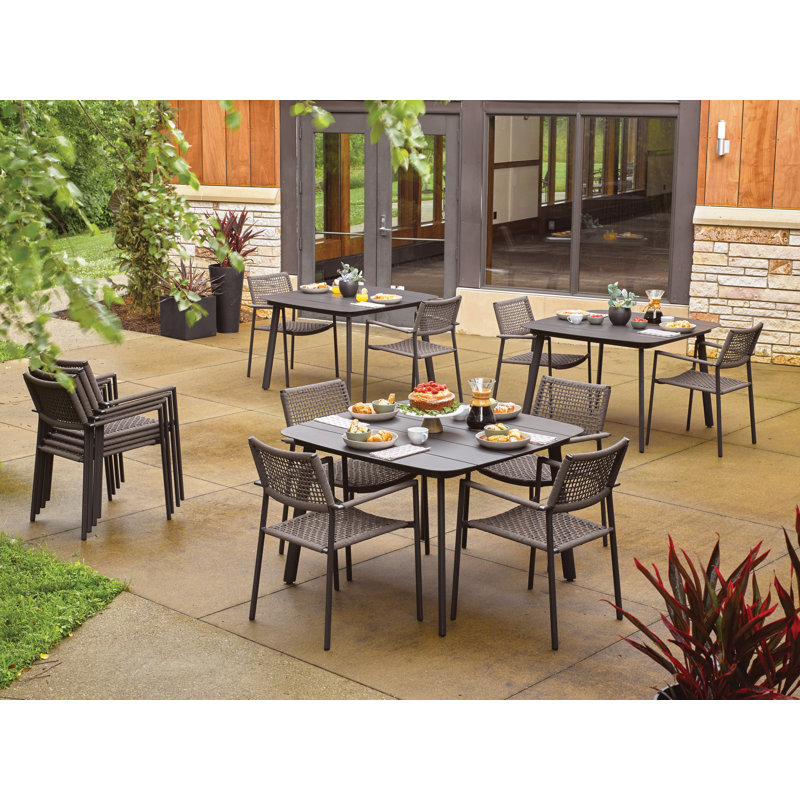 Eiland Armchair - Carbon - Composite Cord Mocha - Set of 2 in , No Cushion
