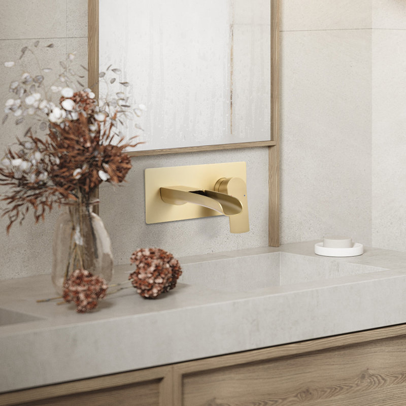 Single-handle Bathroom Faucet, Brushed Gold