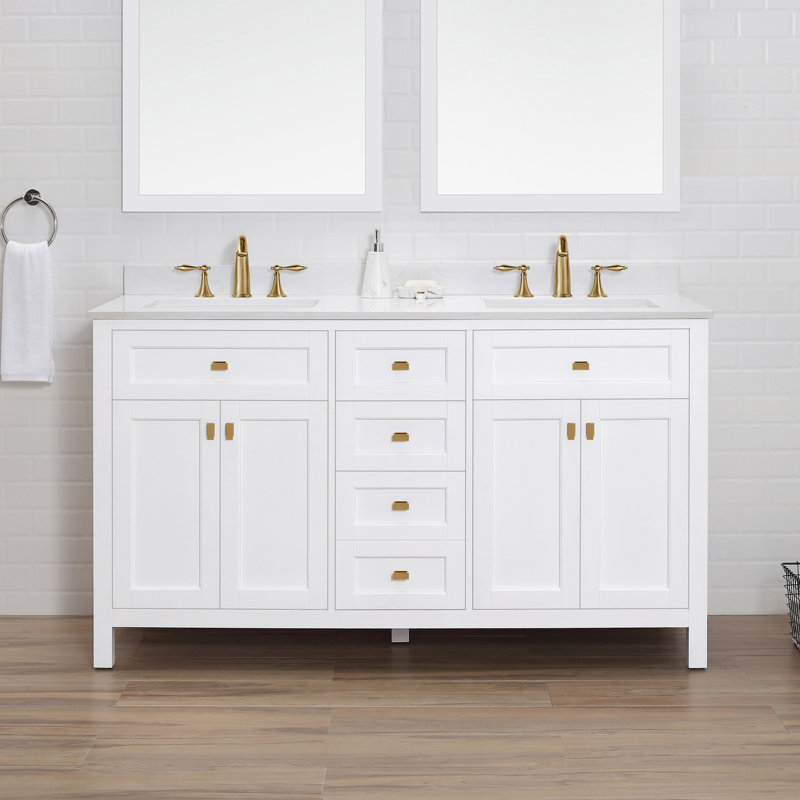 Ensemble de meuble-lavabo double 60 po Juniper, Blanc