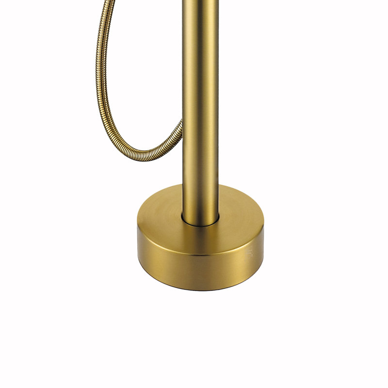 Freestanding Tub Filler with Diverter, Brusehd Brass