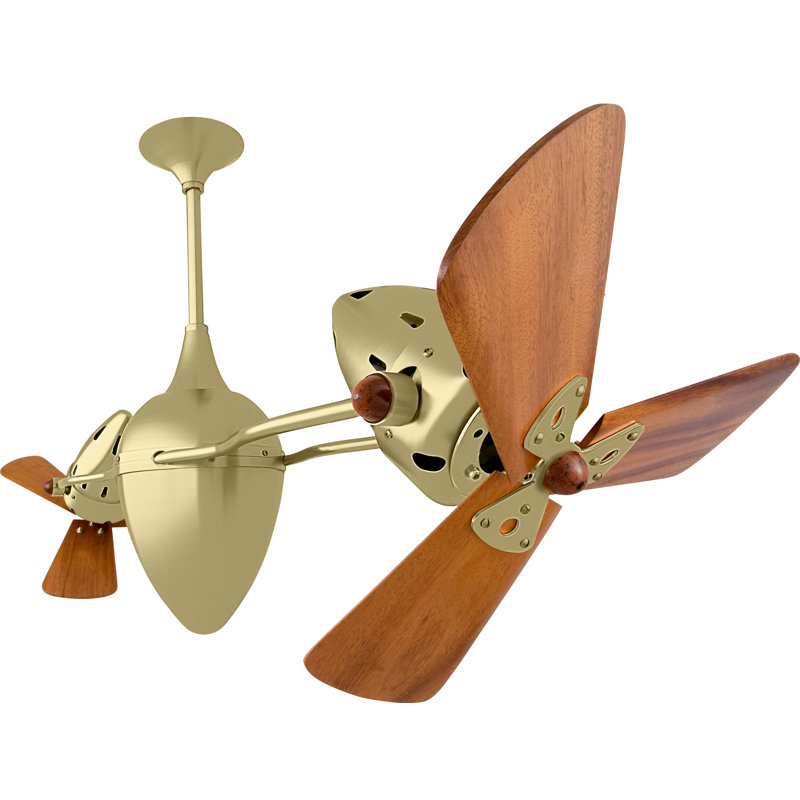 48" Ar Ruthiane 3 Blade Ceiling Fan, Brushed Brass