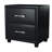 Elegant Nightstand With 2 Drawers, Black Faux Leather Upholstery And Silver Pulls Contemporary 2 Cover-2093889879