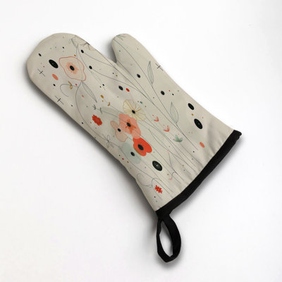 Sketch Blooms Oven Mitt Cotton Twill