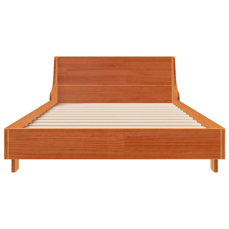 Lista Solid Wood Bed, 52cm H x 193.5cm W x 78.5cm D, Wax Brown