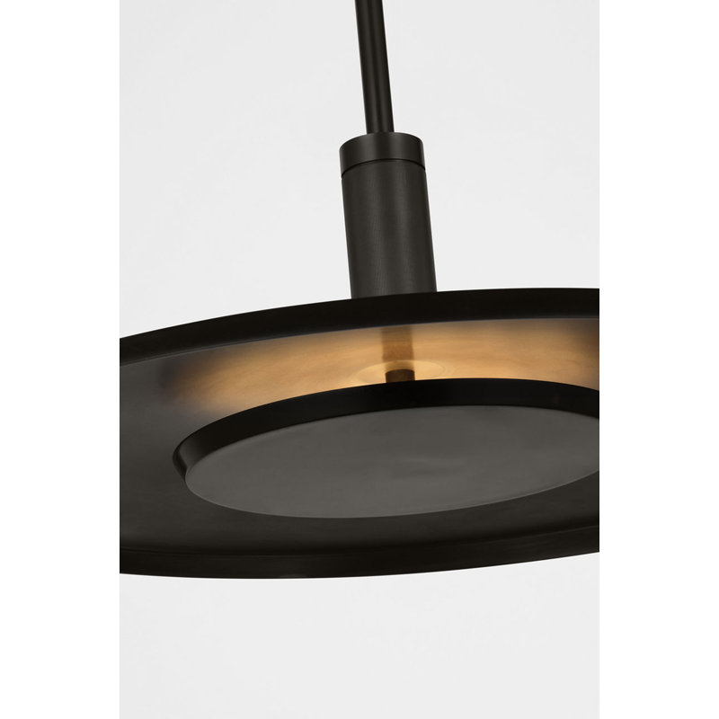 Saucer Pendant, Bronze, 6" H x 18" W x 18" D