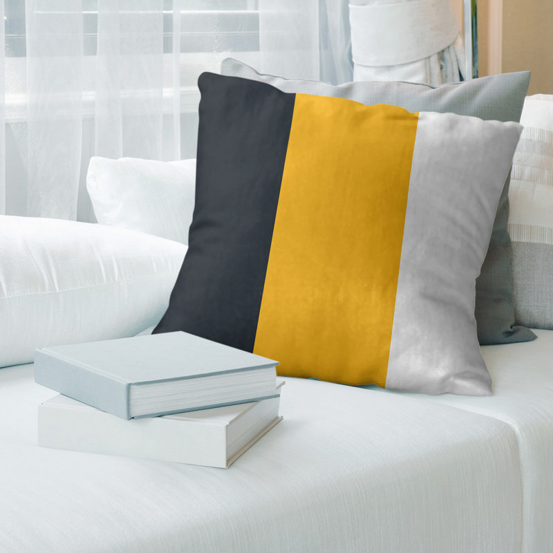 Housse de coussin, 18 po x 18 po, Doré, Polyester filé