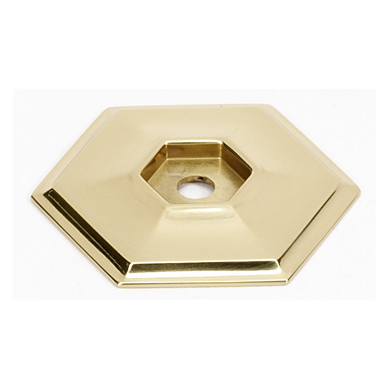 Nicole Metal Knob Backplate, Polished Brass
